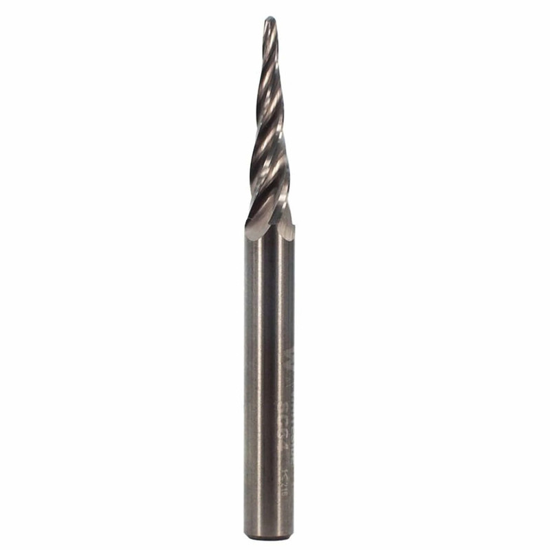 Ball Nose CNC Router Bits - 1/4" SH - Cutting Radius:1/32" - Cutting Length:7/32"